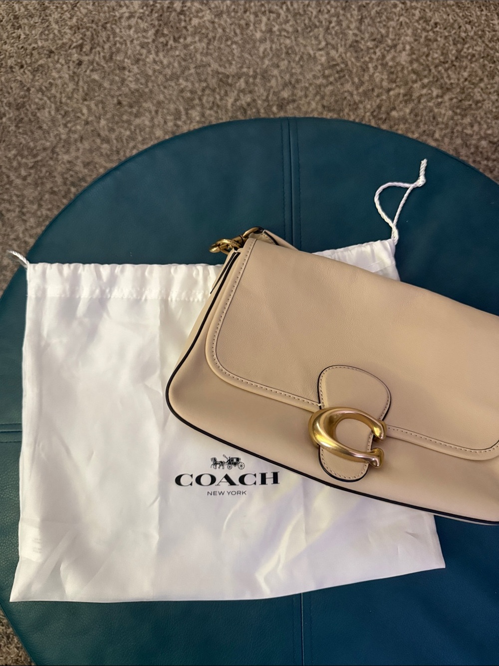 Coach Tabby beige leather shoulder bag